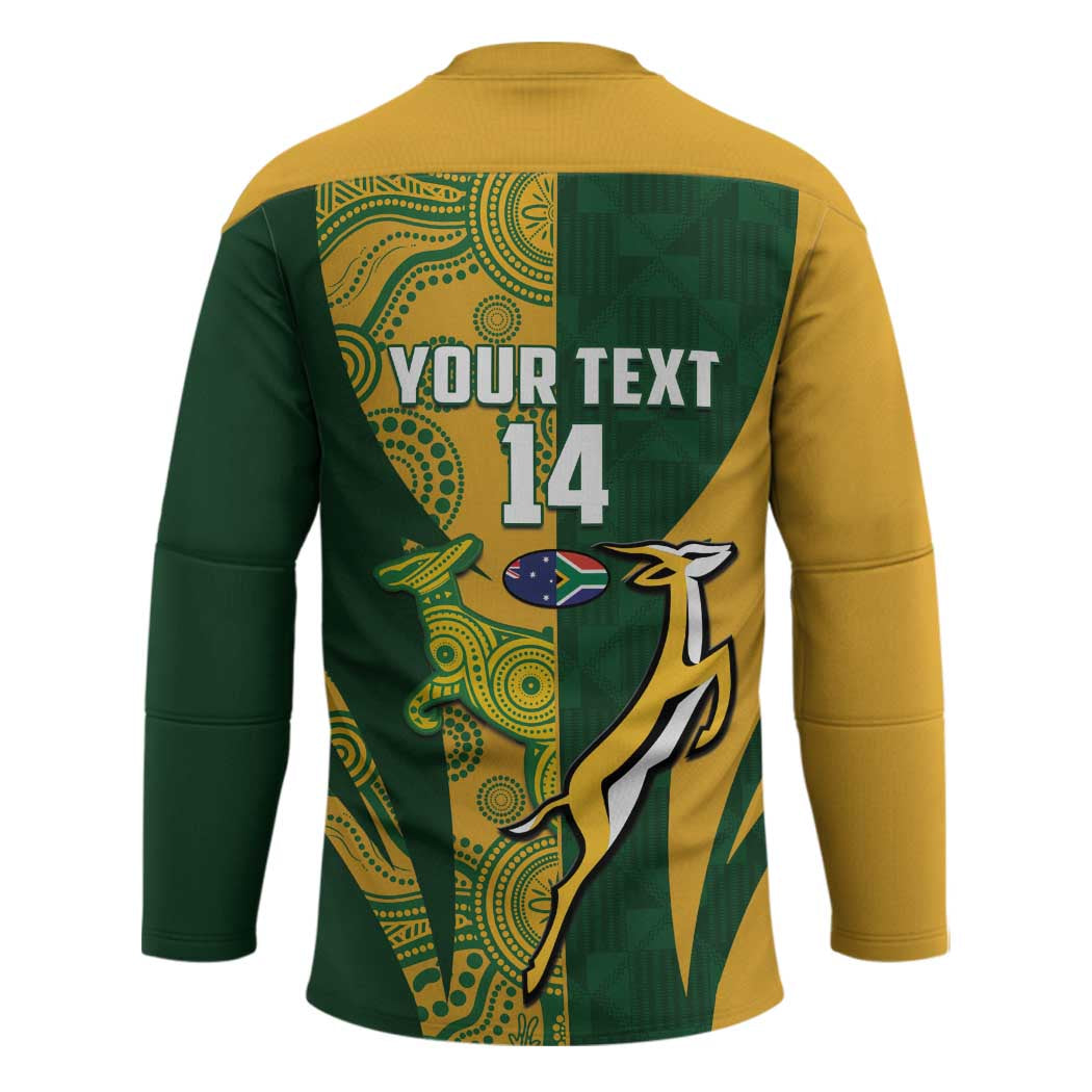 South Africa Australia Rugby Custom Hockey Jersey Springboks Wallabies Together - Aussie Hoodie