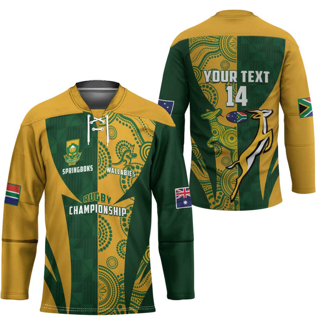 South Africa Australia Rugby Custom Hockey Jersey Springboks Wallabies Together - Aussie Hoodie