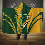 South Africa Australia Rugby Custom Hooded Blanket Springboks Wallabies Together - Aussie Hoodie