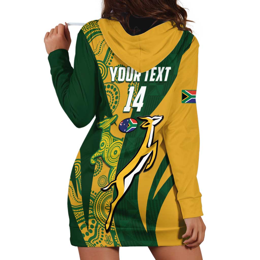 South Africa Australia Rugby Custom Hoodie Dress Springboks Wallabies Together - Aussie Hoodie