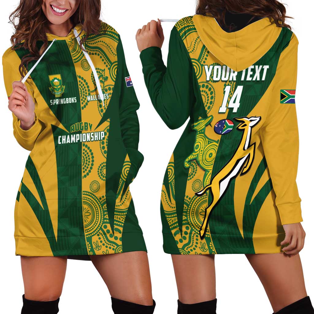 South Africa Australia Rugby Custom Hoodie Dress Springboks Wallabies Together - Aussie Hoodie