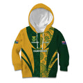 South Africa Australia Rugby Custom Kid Hoodie Springboks Wallabies Together - Aussie Hoodie