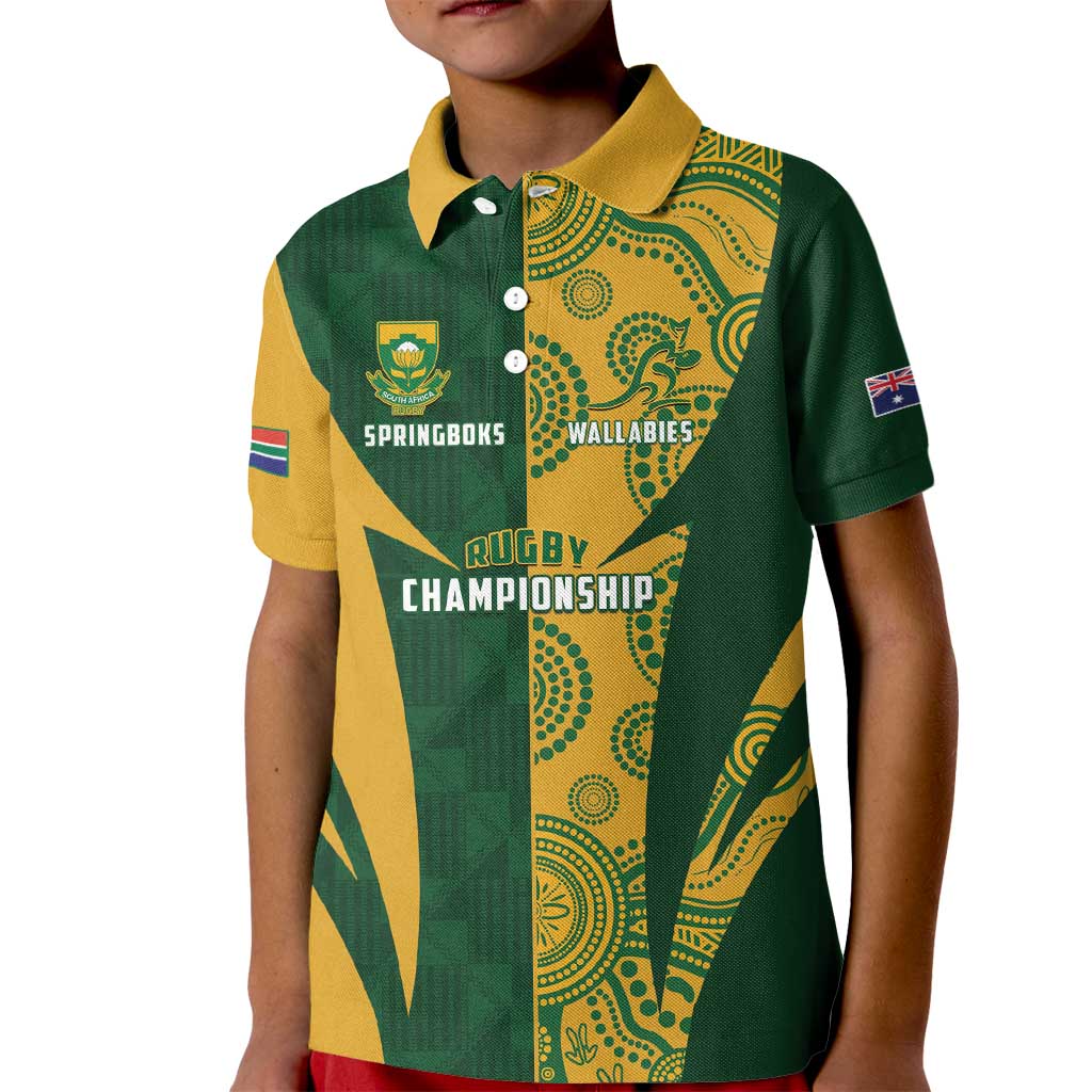South Africa Australia Rugby Custom Kid Polo Shirt Springboks Wallabies Together - Aussie Hoodie