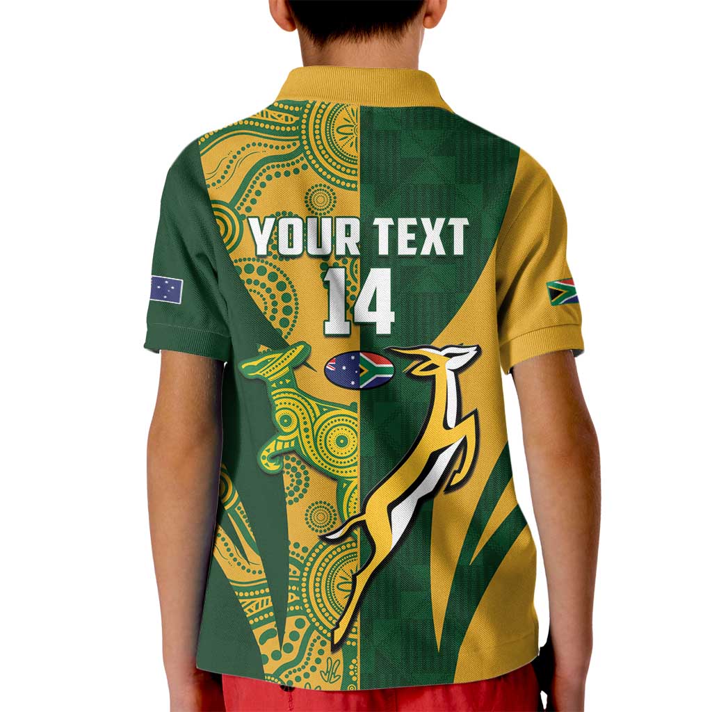 South Africa Australia Rugby Custom Kid Polo Shirt Springboks Wallabies Together - Aussie Hoodie