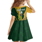 South Africa Australia Rugby Custom Kid Short Sleeve Dress Springboks Wallabies Together - Aussie Hoodie