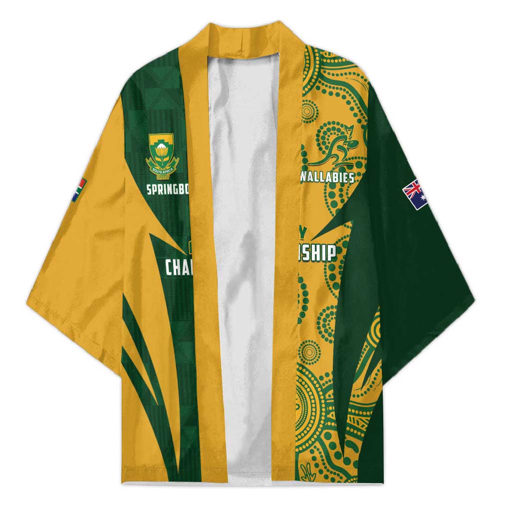 South Africa Australia Rugby Custom Kimono Springboks Wallabies Together - Aussie Hoodie