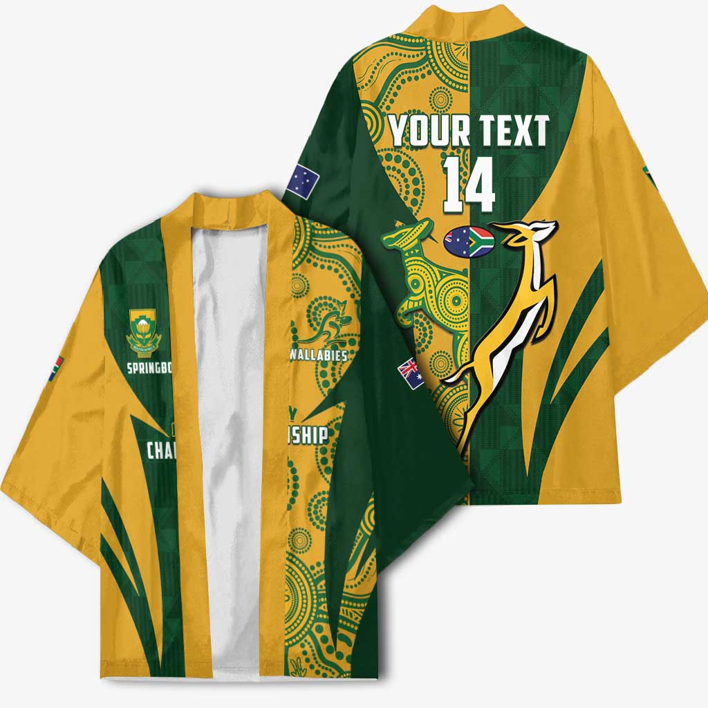 South Africa Australia Rugby Custom Kimono Springboks Wallabies Together - Aussie Hoodie