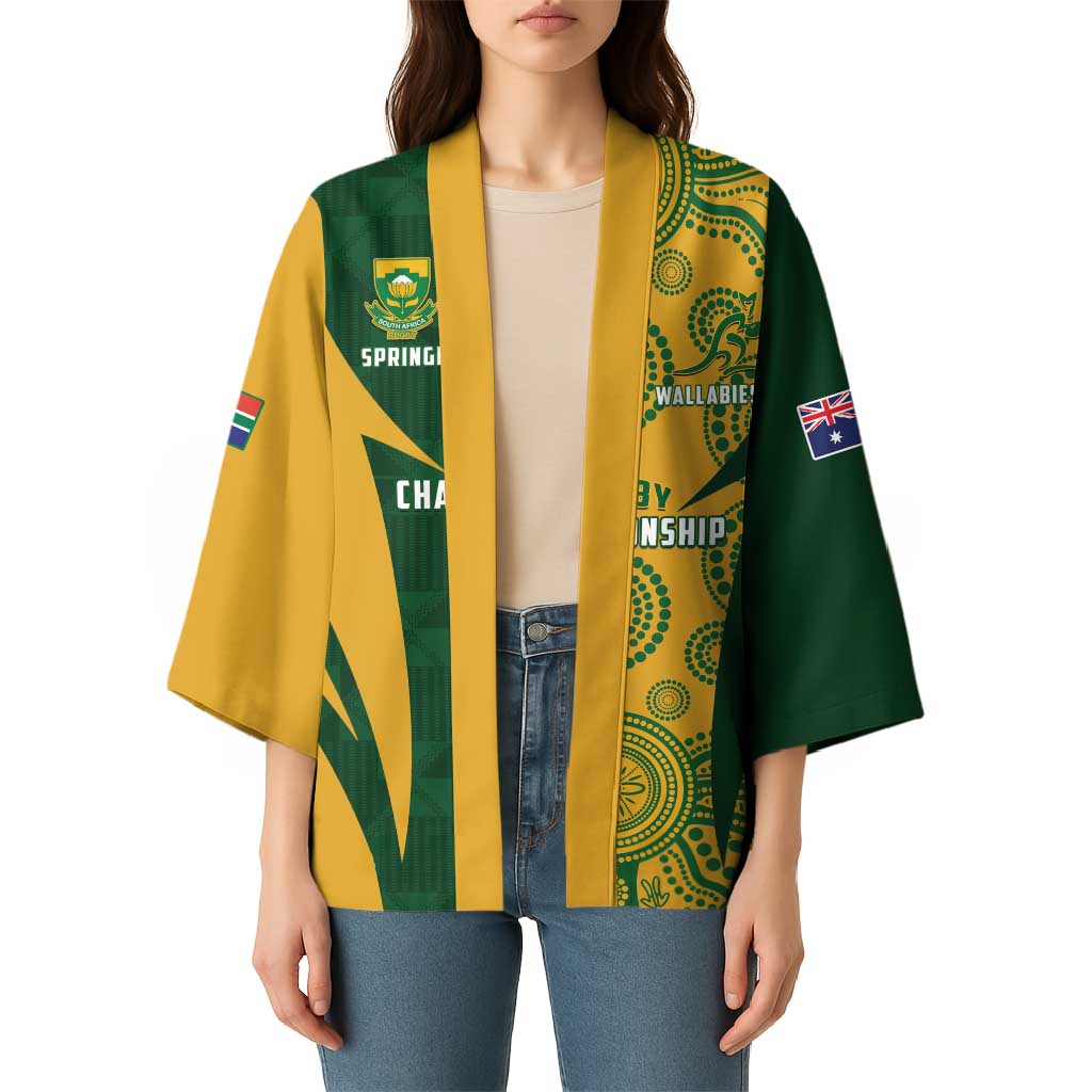 South Africa Australia Rugby Custom Kimono Springboks Wallabies Together - Aussie Hoodie
