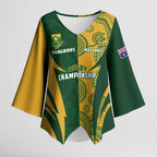 South Africa Australia Rugby Custom Kimono Sleeve Blouse Springboks Wallabies Together - Aussie Hoodie