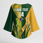 South Africa Australia Rugby Custom Kimono Sleeve Blouse Springboks Wallabies Together - Aussie Hoodie