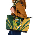 South Africa Australia Rugby Custom Leather Tote Bag Springboks Wallabies Together - Aussie Hoodie