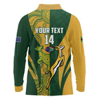 South Africa Australia Rugby Custom Long Sleeve Polo Shirt Springboks Wallabies Together - Aussie Hoodie