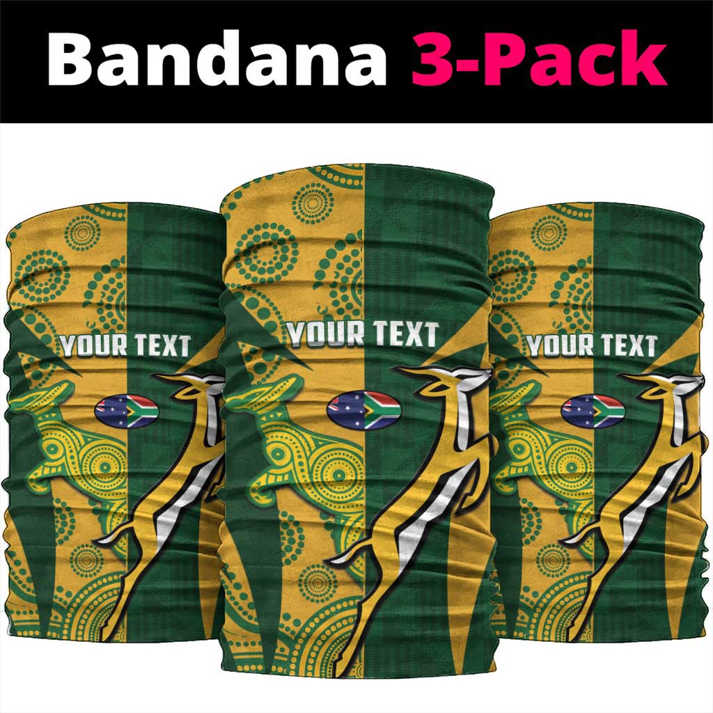 South Africa Australia Rugby Custom Neck Gaiter Springboks Wallabies Together - Aussie Hoodie