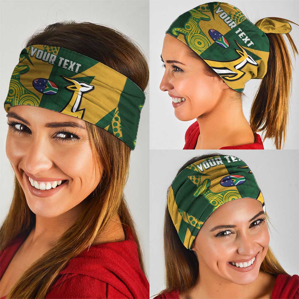 South Africa Australia Rugby Custom Neck Gaiter Springboks Wallabies Together - Aussie Hoodie