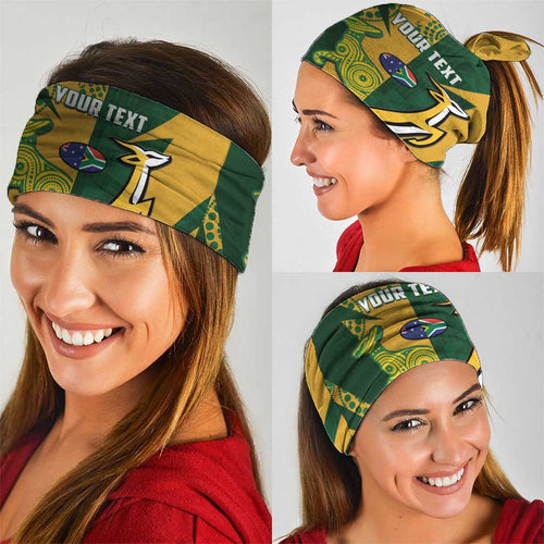 South Africa Australia Rugby Custom Neck Gaiter Springboks Wallabies Together - Aussie Hoodie