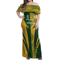 South Africa Australia Rugby Custom Off Shoulder Maxi Dress Springboks Wallabies Together - Aussie Hoodie
