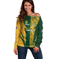 South Africa Australia Rugby Custom Off Shoulder Sweater Springboks Wallabies Together - Aussie Hoodie