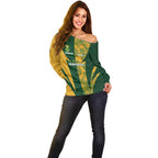 South Africa Australia Rugby Custom Off Shoulder Sweater Springboks Wallabies Together - Aussie Hoodie