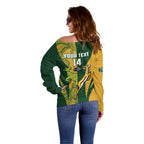South Africa Australia Rugby Custom Off Shoulder Sweater Springboks Wallabies Together - Aussie Hoodie