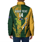 South Africa Australia Rugby Custom Padded Jacket Springboks Wallabies Together - Aussie Hoodie
