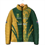 South Africa Australia Rugby Custom Padded Jacket Springboks Wallabies Together - Aussie Hoodie