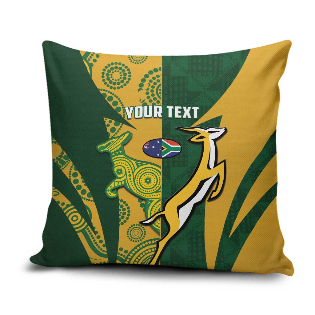 South Africa Australia Rugby Custom Pillow Cover Springboks Wallabies Together - Aussie Hoodie
