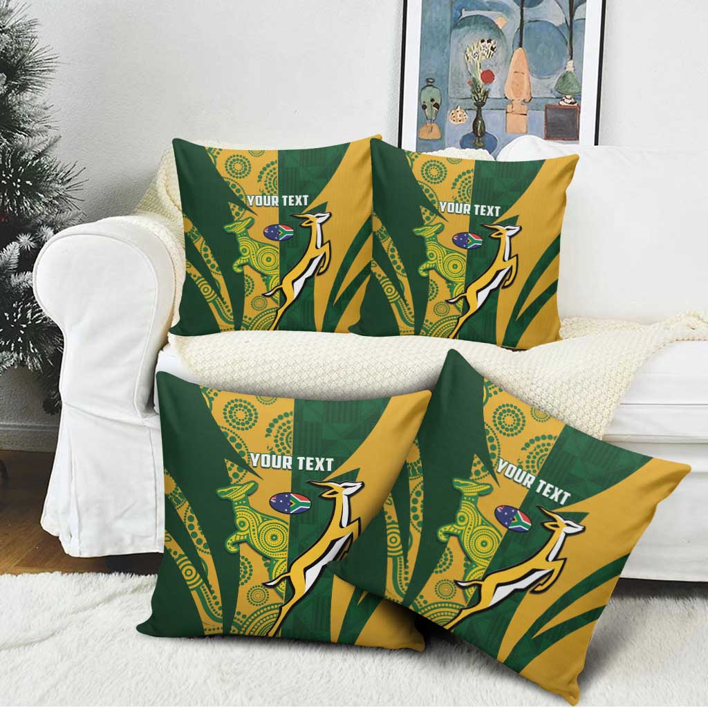 South Africa Australia Rugby Custom Pillow Cover Springboks Wallabies Together - Aussie Hoodie
