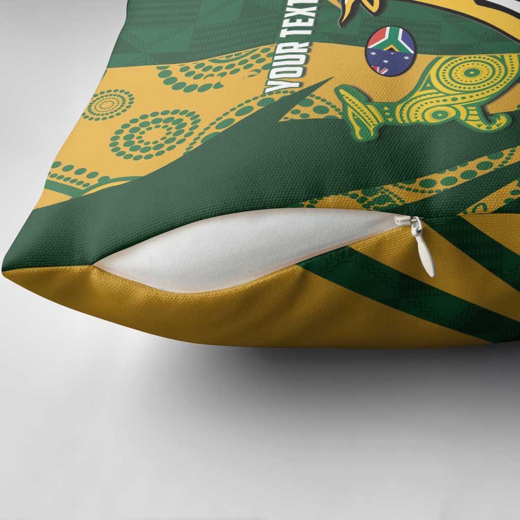 South Africa Australia Rugby Custom Pillow Cover Springboks Wallabies Together - Aussie Hoodie
