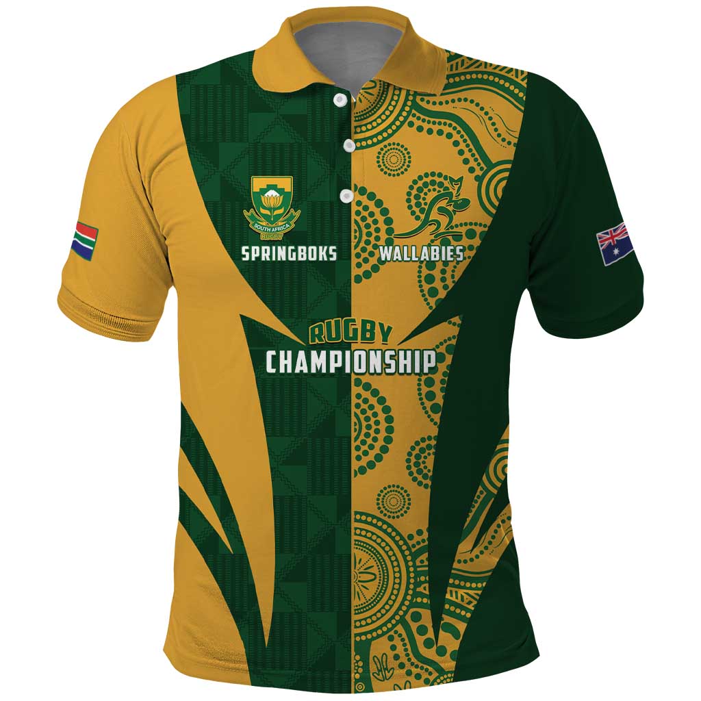 South Africa Australia Rugby Custom Polo Shirt Springboks Wallabies Together - Aussie Hoodie