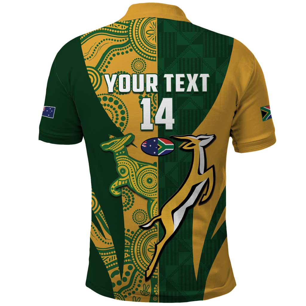 South Africa Australia Rugby Custom Polo Shirt Springboks Wallabies Together - Aussie Hoodie