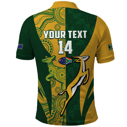 South Africa Australia Rugby Custom Polo Shirt Springboks Wallabies Together - Aussie Hoodie