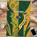 South Africa Australia Rugby Custom Puzzle Springboks Wallabies Together - Aussie Hoodie