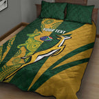 South Africa Australia Rugby Custom Quilt Bed Set Springboks Wallabies Together - Aussie Hoodie