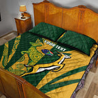 South Africa Australia Rugby Custom Quilt Bed Set Springboks Wallabies Together - Aussie Hoodie