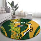 South Africa Australia Rugby Custom Round Carpet Springboks Wallabies Together - Aussie Hoodie