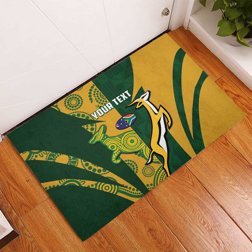 South Africa Australia Rugby Custom Rubber Doormat Springboks Wallabies Together - Aussie Hoodie
