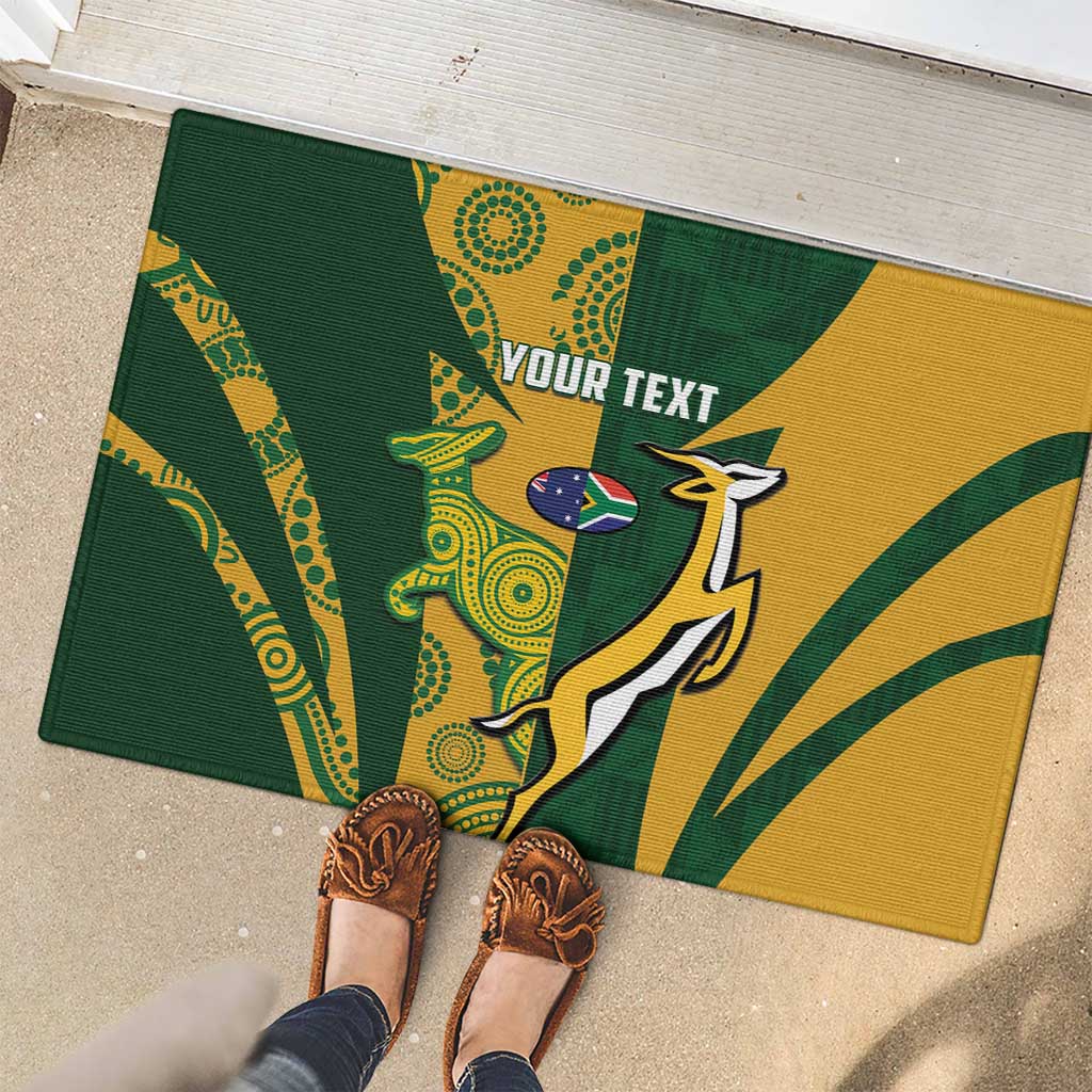 South Africa Australia Rugby Custom Rubber Doormat Springboks Wallabies Together - Aussie Hoodie