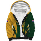 South Africa Australia Rugby Custom Sherpa Hoodie Springboks Wallabies Together - Aussie Hoodie