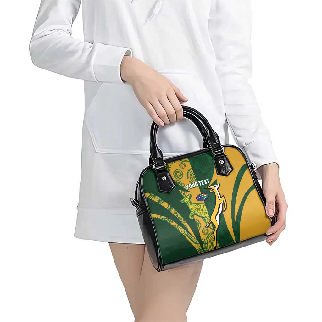 South Africa Australia Rugby Custom Shoulder Handbag Springboks Wallabies Together - Aussie Hoodie