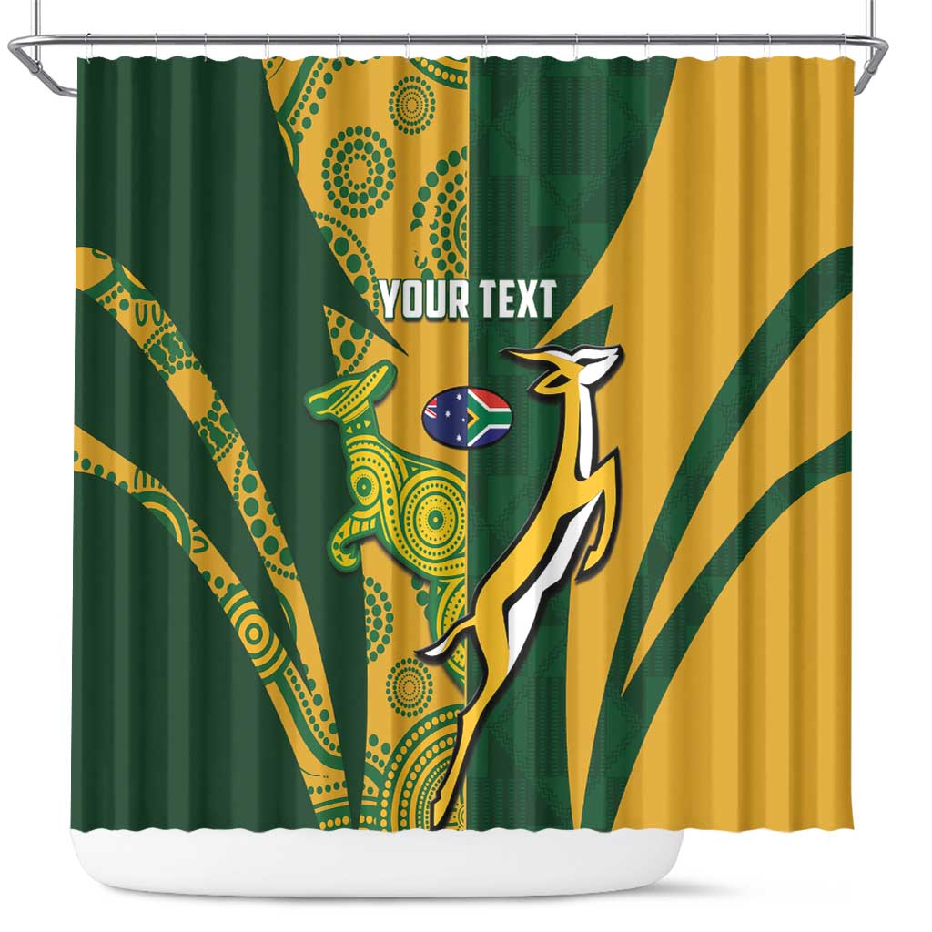 South Africa Australia Rugby Custom Shower Curtain Springboks Wallabies Together - Aussie Hoodie