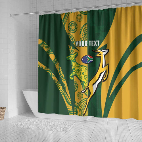 South Africa Australia Rugby Custom Shower Curtain Springboks Wallabies Together - Aussie Hoodie