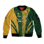 South Africa Australia Rugby Custom Sleeve Zip Bomber Jacket Springboks Wallabies Together - Aussie Hoodie