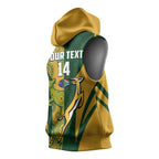 South Africa Australia Rugby Custom Sleeveless Hoodie Springboks Wallabies Together - Aussie Hoodie