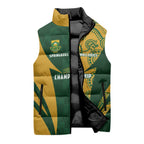South Africa Australia Rugby Custom Sleeveless Puffer Jacket Springboks Wallabies Together - Aussie Hoodie
