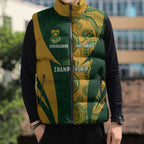 South Africa Australia Rugby Custom Sleeveless Puffer Jacket Springboks Wallabies Together - Aussie Hoodie