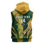 South Africa Australia Rugby Custom Sleeveless Zip Hoodie Springboks Wallabies Together LT14