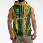 South Africa Australia Rugby Custom Sleeveless Zip Hoodie Springboks Wallabies Together LT14