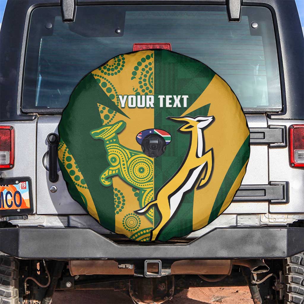 South Africa Australia Rugby Custom Spare Tire Cover Springboks Wallabies Together - Aussie Hoodie