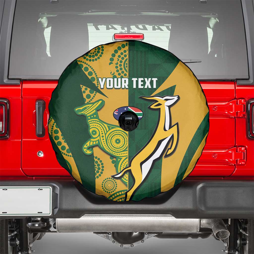South Africa Australia Rugby Custom Spare Tire Cover Springboks Wallabies Together - Aussie Hoodie