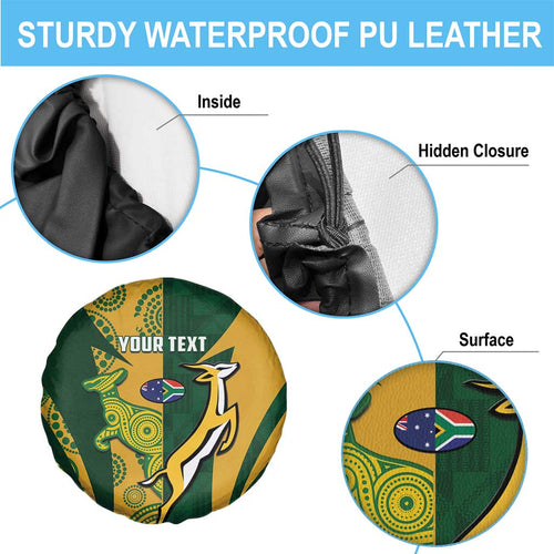 South Africa Australia Rugby Custom Spare Tire Cover Springboks Wallabies Together - Aussie Hoodie